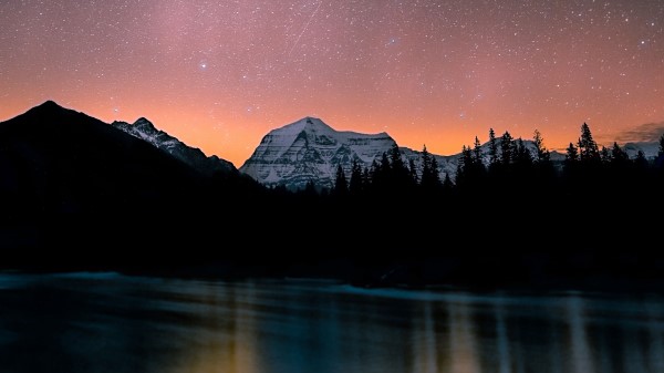 Lake Mountains Night Wallpaper