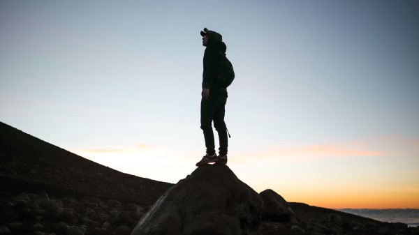 Man Silhouette Stone Wallpaper