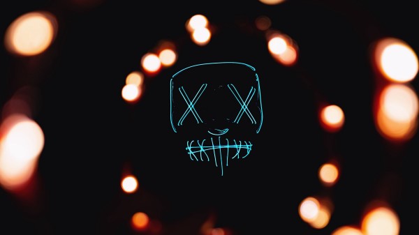 Mask Neon Glare Wallpaper