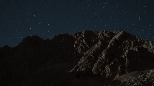 Mountains Rocks Night Wallpaper