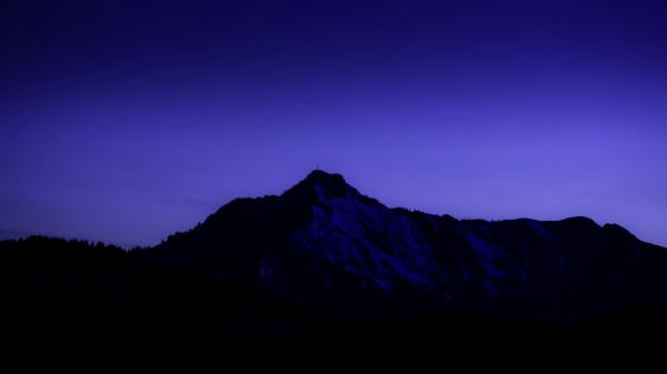 Mountains Sky Night Purple Wallpaper