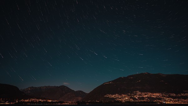 Mountains Starry Sky Stars Wallpaper