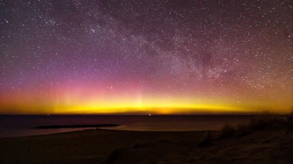 Northern Lights Milky Way Starry Sky Aurora Denmark Wallpaper