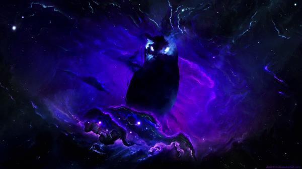 Owl Silhouette Galaxy Wallpaper