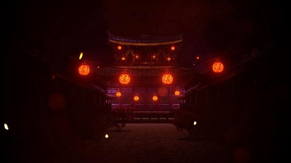 Pagoda Lanterns Glow Wallpaper