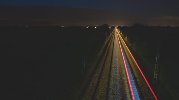 Railway Lights Long Exposure Wallpaper