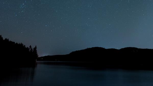 River Shore Starry Sky Wallpaper