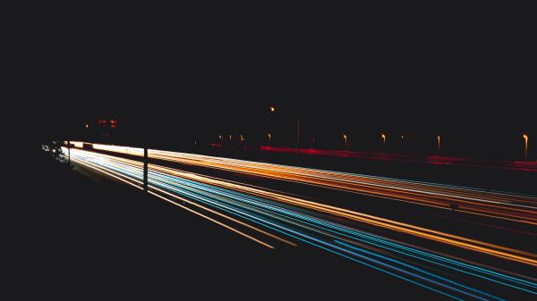 Road Long Exposure Multicolored Wallpaper