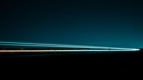 Road Neon Long Exposure Wallpaper