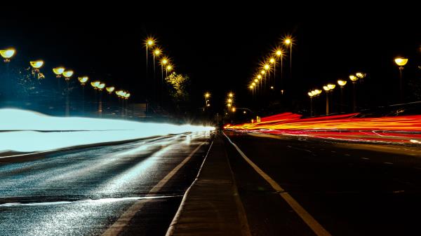 Road Night Lighting Wallpaper
