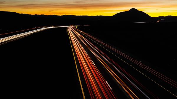 Road Turn Backlight Picture Wallpaper