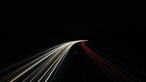 Road Turn Backlight Wallpaper
