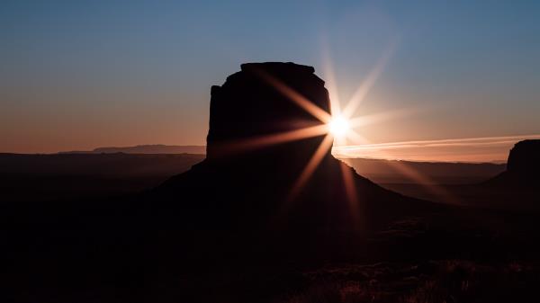 Rock Sun Sunset Wallpaper