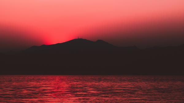 Sea Sunset Dark Wallpaper