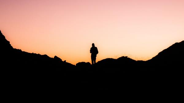 Silhouette Loneliness Dusk Wallpaper