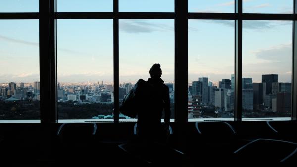 Silhouette Window City Wallpaper