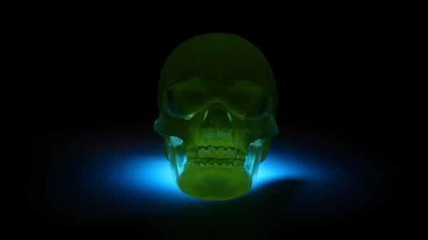 Skull 3d Model Neon Wallpaper