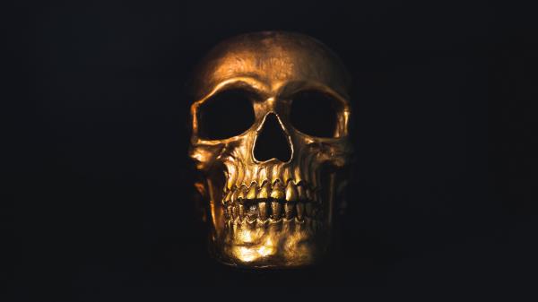 Skull Gold Ornament Wallpaper