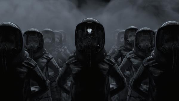 Spacesuit Mask Heart Wallpaper