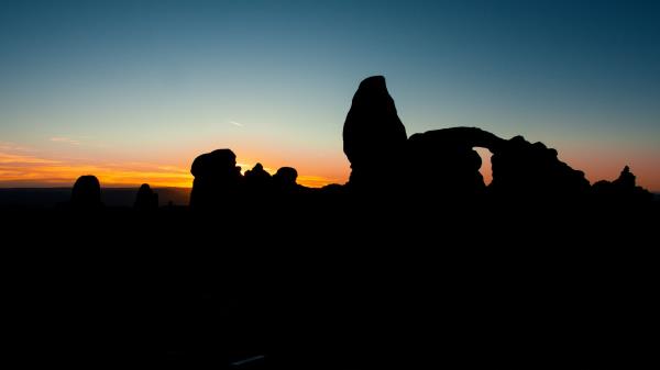 Stones Sunset Silhouettes Wallpaper