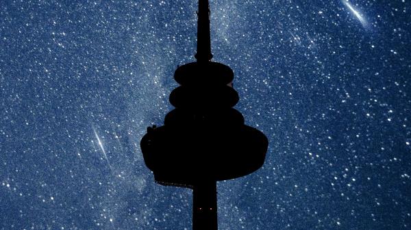 Tower Building Starry Sky Wallpaper