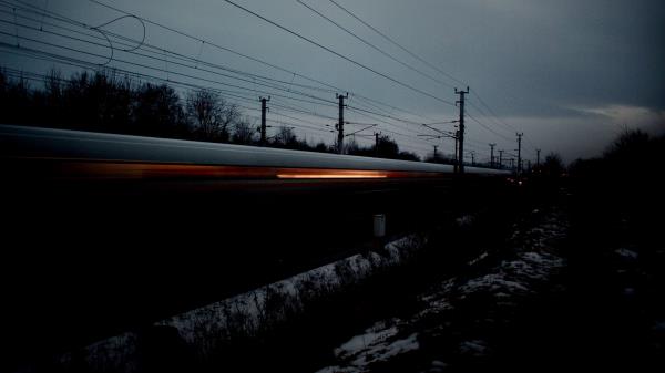 Train Traffic Night Wires Wallpaper