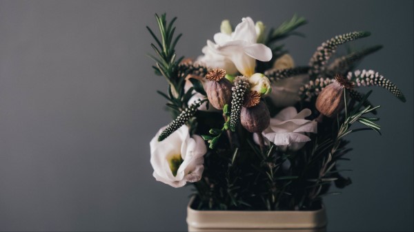 Flowers Bouquet Vase Composition Wallpaper