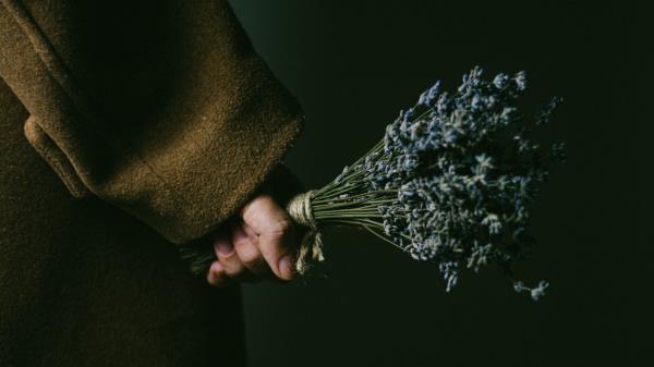 Lavender Bouquet Hand Wallpaper