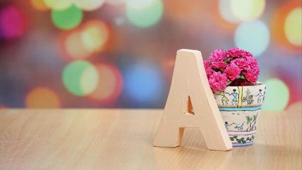 Vase Letter Flowers Wallpaper