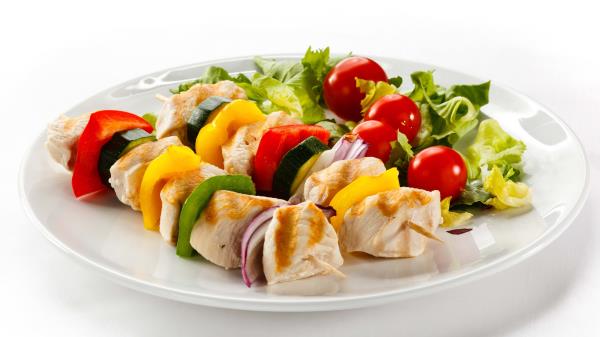 Barbecue Cabbage Tomatoes Plate Wallpaper