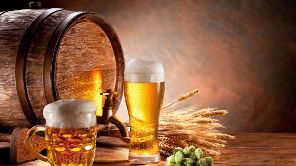 Beer Ears Glasses Barrel Wallpaper
