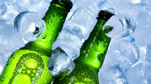 Beer Ice Bottles Blocks Wallpaper
