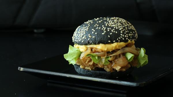 Burger Hamburger Black Burger Juicy Wallpaper