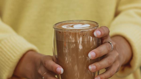 Cappuccino Drink Glass Image Wallpaper