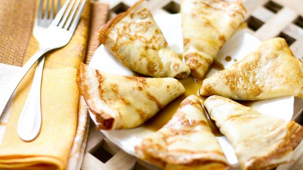 Carnival Food Pancakes Crepes Fork Wallpaper