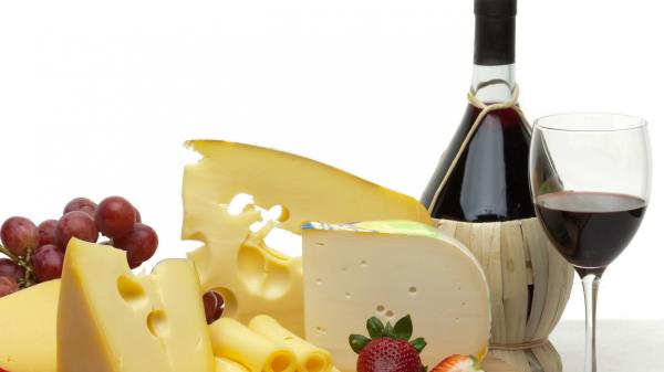 Cheese Wine Sliced Wallpaper