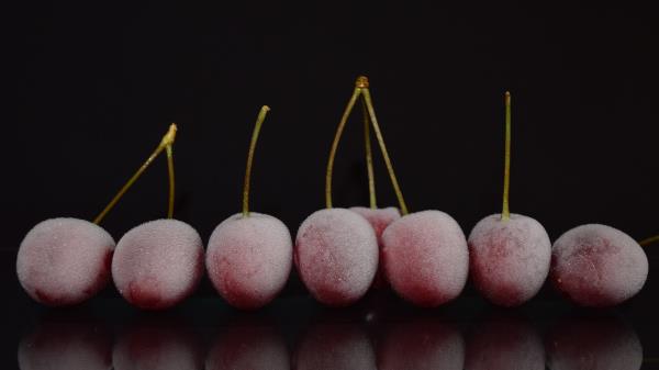 Cherries Berries Frozen Reflection Wallpaper