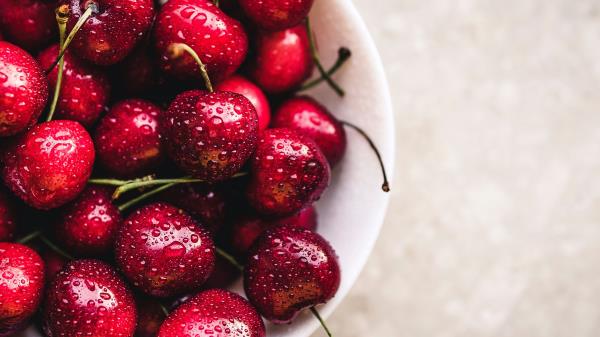 Cherries Cherry Berries Drops Ripe Wallpaper
