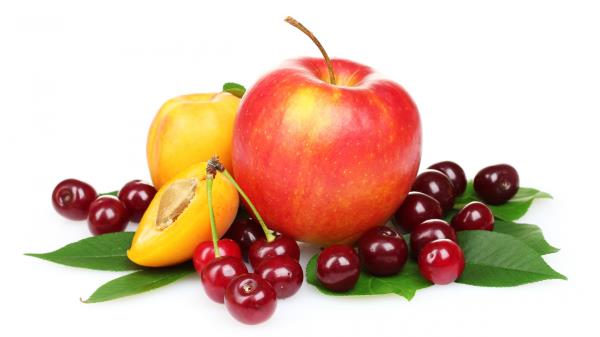 Cherry Apple Peach Slice Fruit Wallpaper