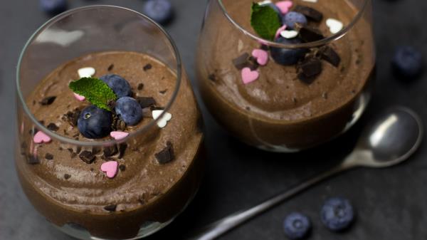 Chocolate Blueberries Dessert Wallpaper