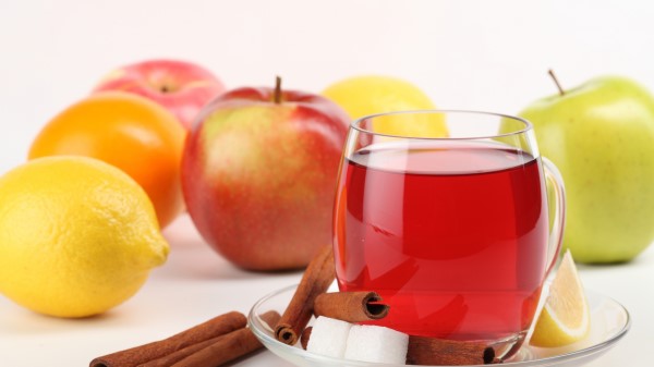 Saucer Cup Sugar Cinnamon Slice Lemon Apples Beverage Reflection Wallpaper