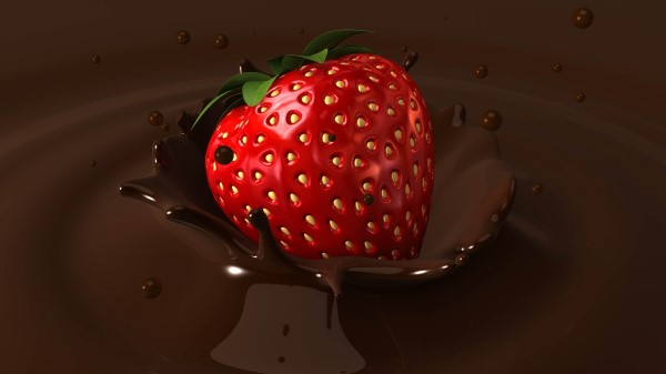 Strawberry Chocolate Dip Spray Drops Wallpaper