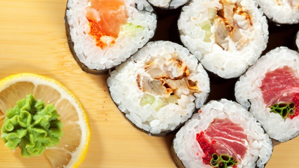 Sushi Lemon Eggs Meat Wallpaper