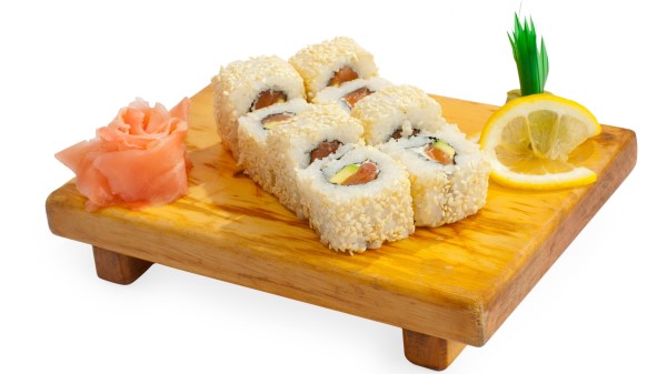 Sushi Tablet White Background Japanese Cuisine Wallpaper