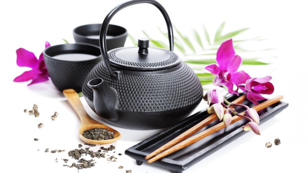 Tea China Tea Leaves White Background Wallpaper