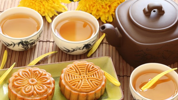 Tea Chinese Flowers Green Chrysanthemum Cookies Wallpaper