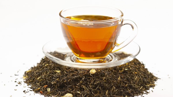 Tea Cup Tea Leaves White Background Wallpaper