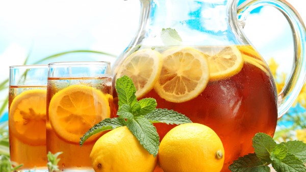 Tea Drink Decanter Glasses Lemon Wallpaper