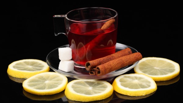 Tea Lemon Black Background Sugar Cinnamon Wallpaper