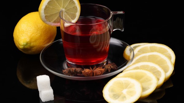 Tea Lemon Black Background Sugar Wallpaper